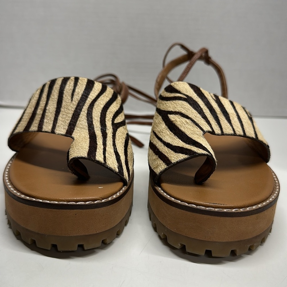 ASOS Cream and Brown Sandals with Chunky Platform - Picture 3 of 10